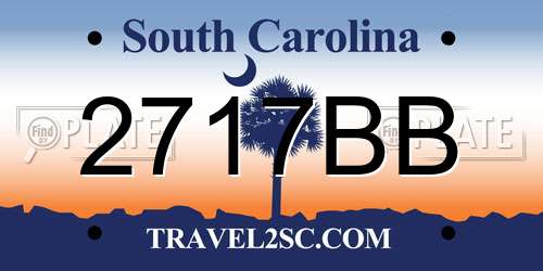 2717BB South Carolina License Plate