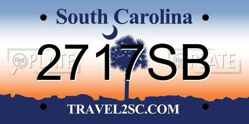 2717SB South Carolina License Plate