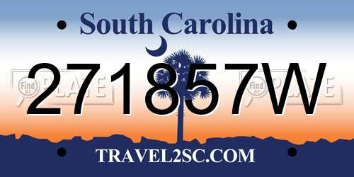 271857W South Carolina License Plate