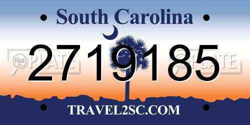 2719185 South Carolina License Plate