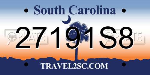 27191S8 South Carolina License Plate