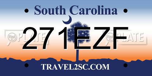 271EZF South Carolina License Plate