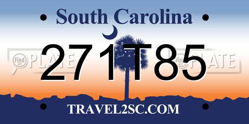 271T85 South Carolina License Plate