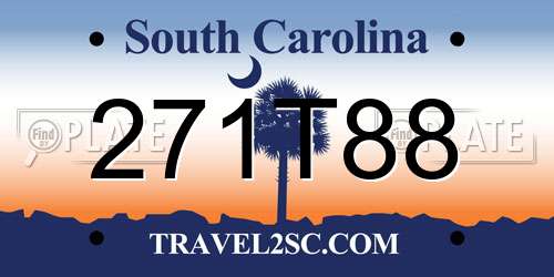 271T88 South Carolina License Plate