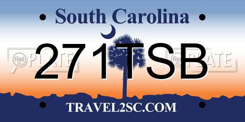 271TSB South Carolina License Plate