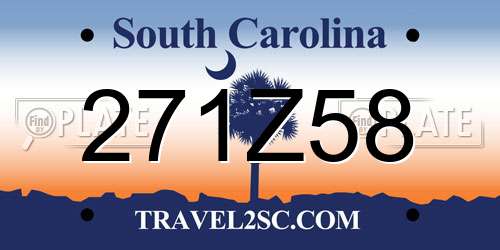 271Z58 South Carolina License Plate