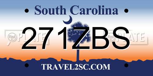 271ZBS South Carolina License Plate
