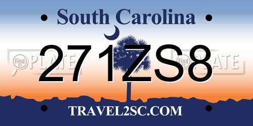 271ZS8 South Carolina License Plate