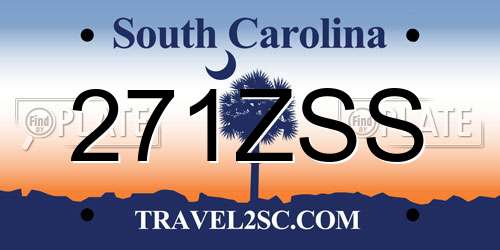 271ZSS South Carolina License Plate