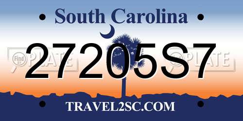 27205S7 South Carolina License Plate