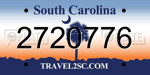 2720776 South Carolina License Plate