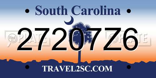 27207Z6 South Carolina License Plate