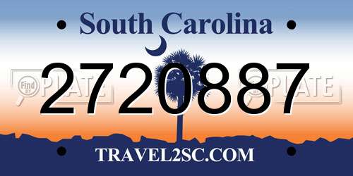 2720887 South Carolina License Plate