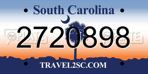2720898 South Carolina License Plate