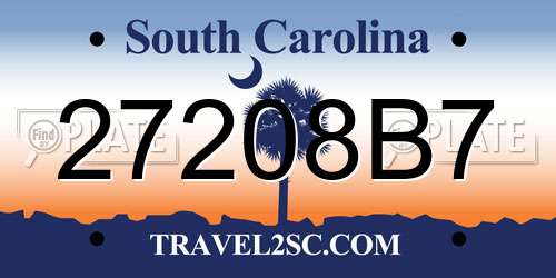 27208B7 South Carolina License Plate