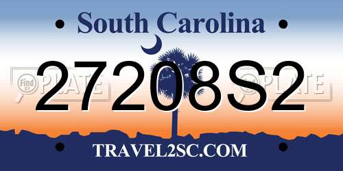 27208S2 South Carolina License Plate