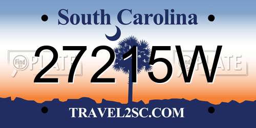27215W South Carolina License Plate