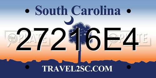27216E4 South Carolina License Plate
