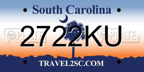 2722KU South Carolina License Plate