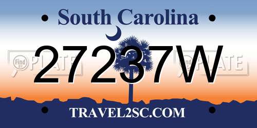 27237W South Carolina License Plate