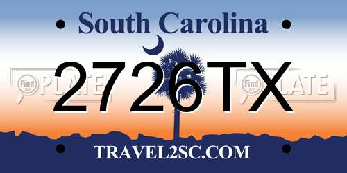 2726TX South Carolina License Plate