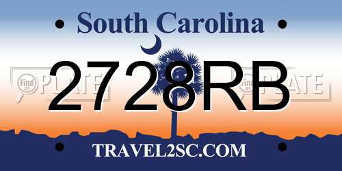 2728RB South Carolina License Plate