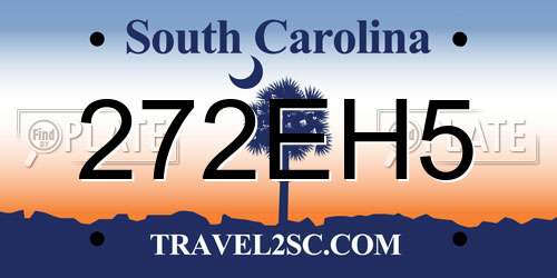 272EH5 South Carolina License Plate