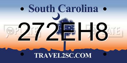 272EH8 South Carolina License Plate