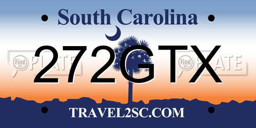 272GTX South Carolina License Plate