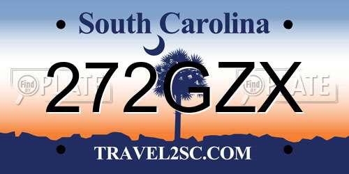 272GZX South Carolina License Plate