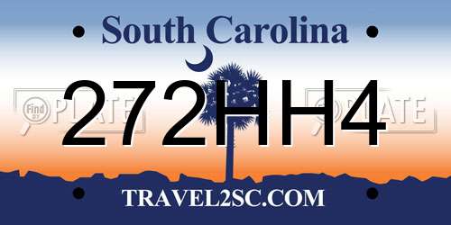 272HH4 South Carolina License Plate