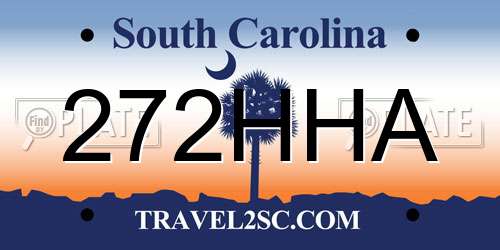 272HHA South Carolina License Plate