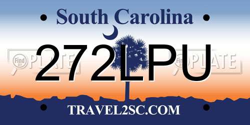 272LPU South Carolina License Plate