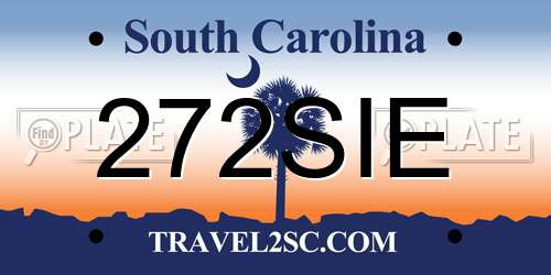 272SIE South Carolina License Plate