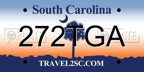 272TGA South Carolina License Plate