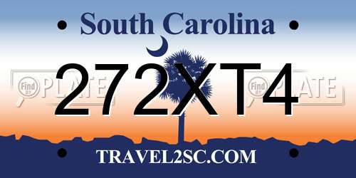 272XT4 South Carolina License Plate