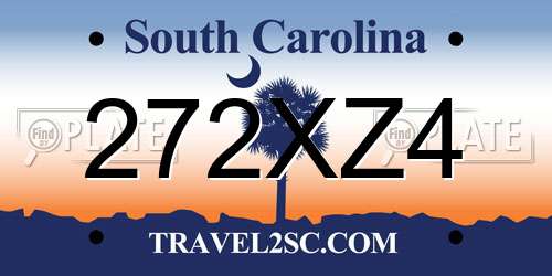 272XZ4 South Carolina License Plate