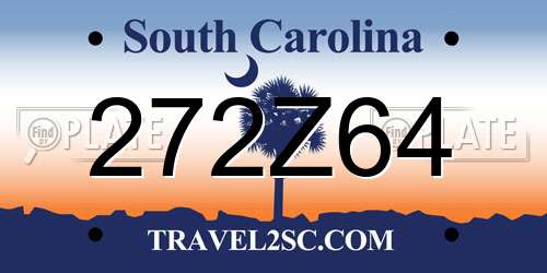 272Z64 South Carolina License Plate