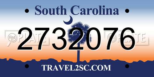 2732076 South Carolina License Plate