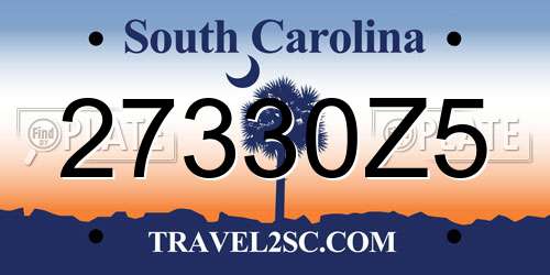 27330Z5 South Carolina License Plate