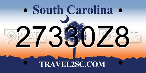 27330Z8 South Carolina License Plate