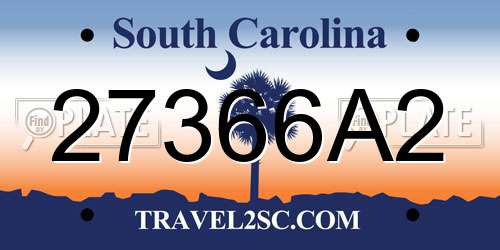 27366A2 South Carolina License Plate