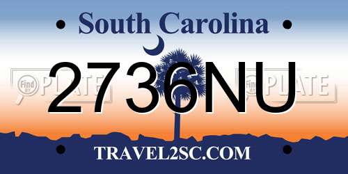2736NU South Carolina License Plate