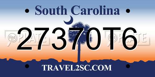 27370T6 South Carolina License Plate