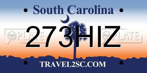273HIZ South Carolina License Plate