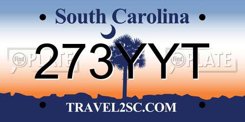 273YYT South Carolina License Plate
