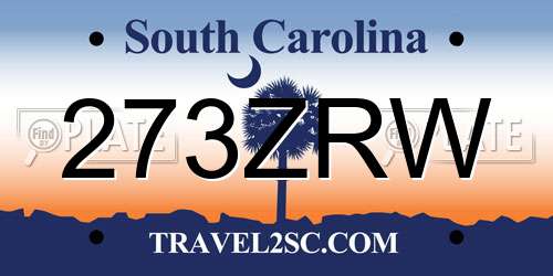273ZRW South Carolina License Plate