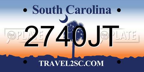 2740JT South Carolina License Plate
