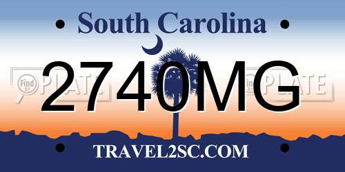 2740MG South Carolina License Plate