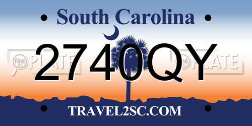 2740QY South Carolina License Plate